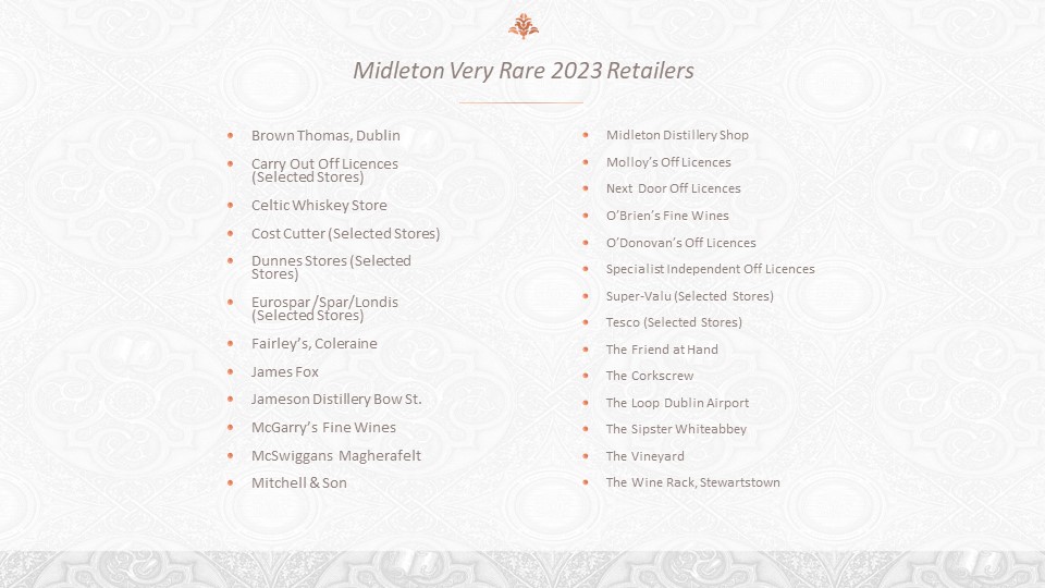 Midleton Very Rare 2024 - Irish Retailers